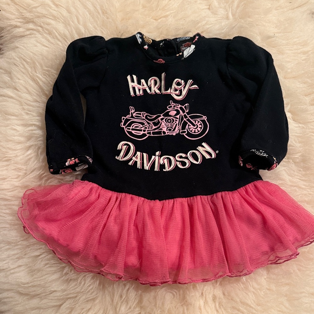 Harley-Davidson Black and Pink Baby Dress